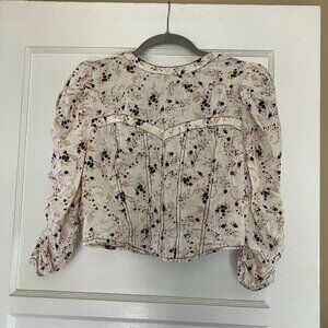 FREE PEOPLE Cropped Yoked Cut Out Top - Size Small